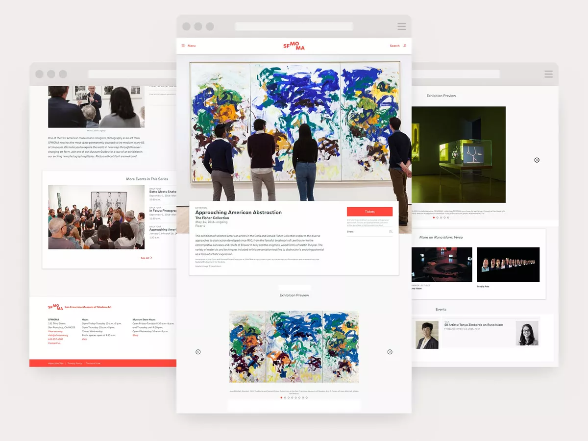 Montage of screenshots illustrating the concept of institutional storytelling