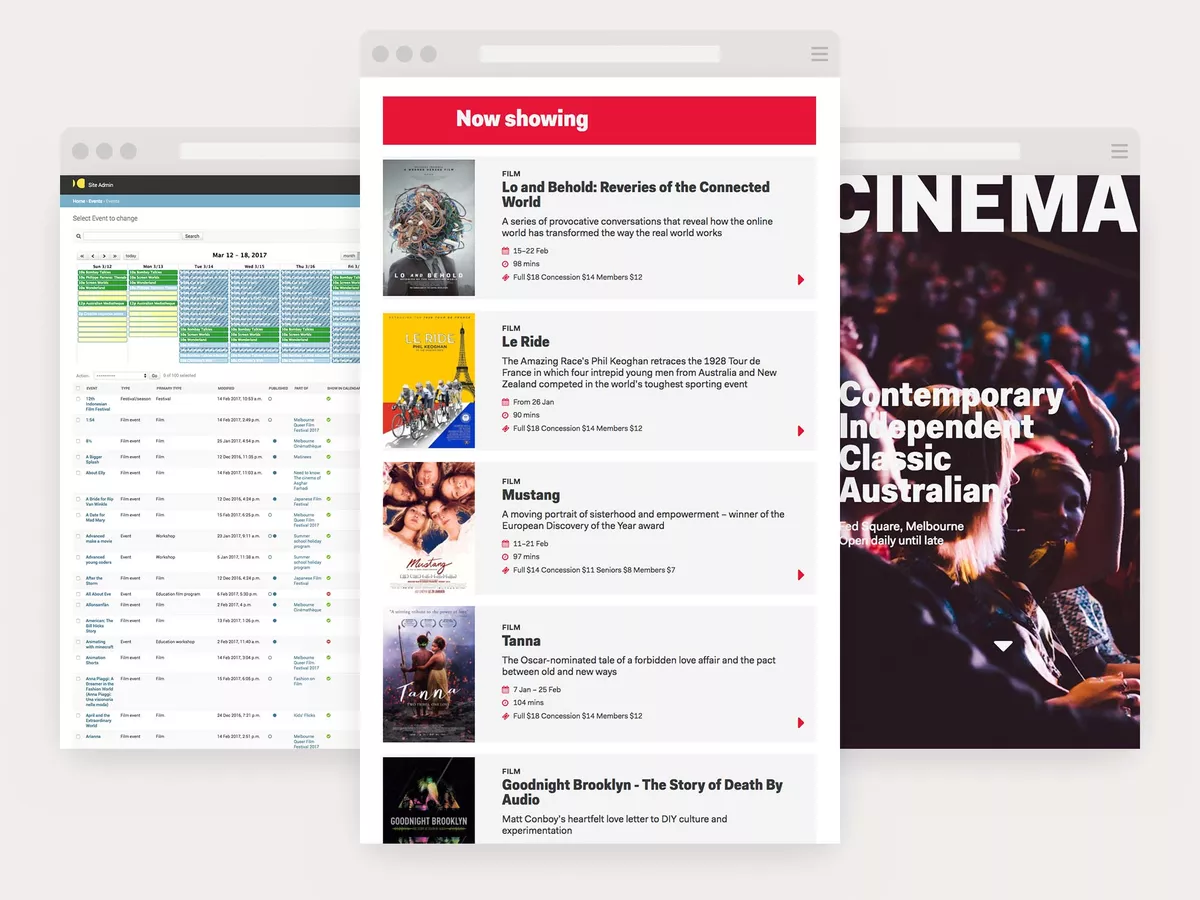 Screenshots of calendars to illustrate the concept of events
