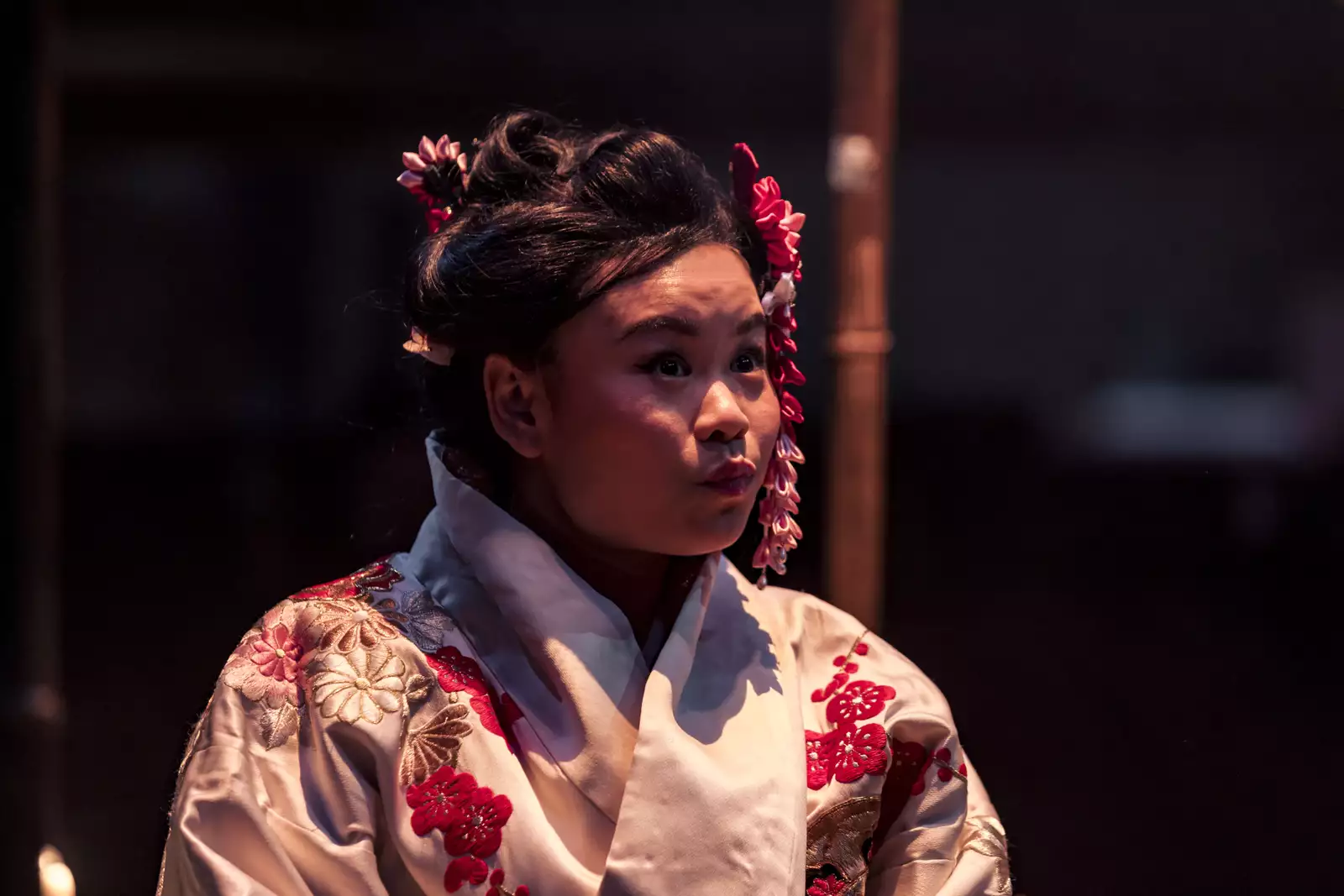 close-up photo of Mei Mac on stage