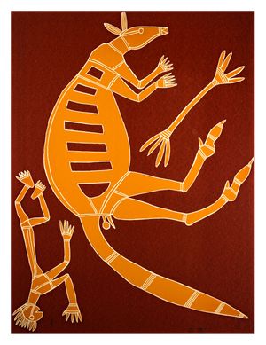 Image of Mimi spirit hunting Kolobarr the kangaroo