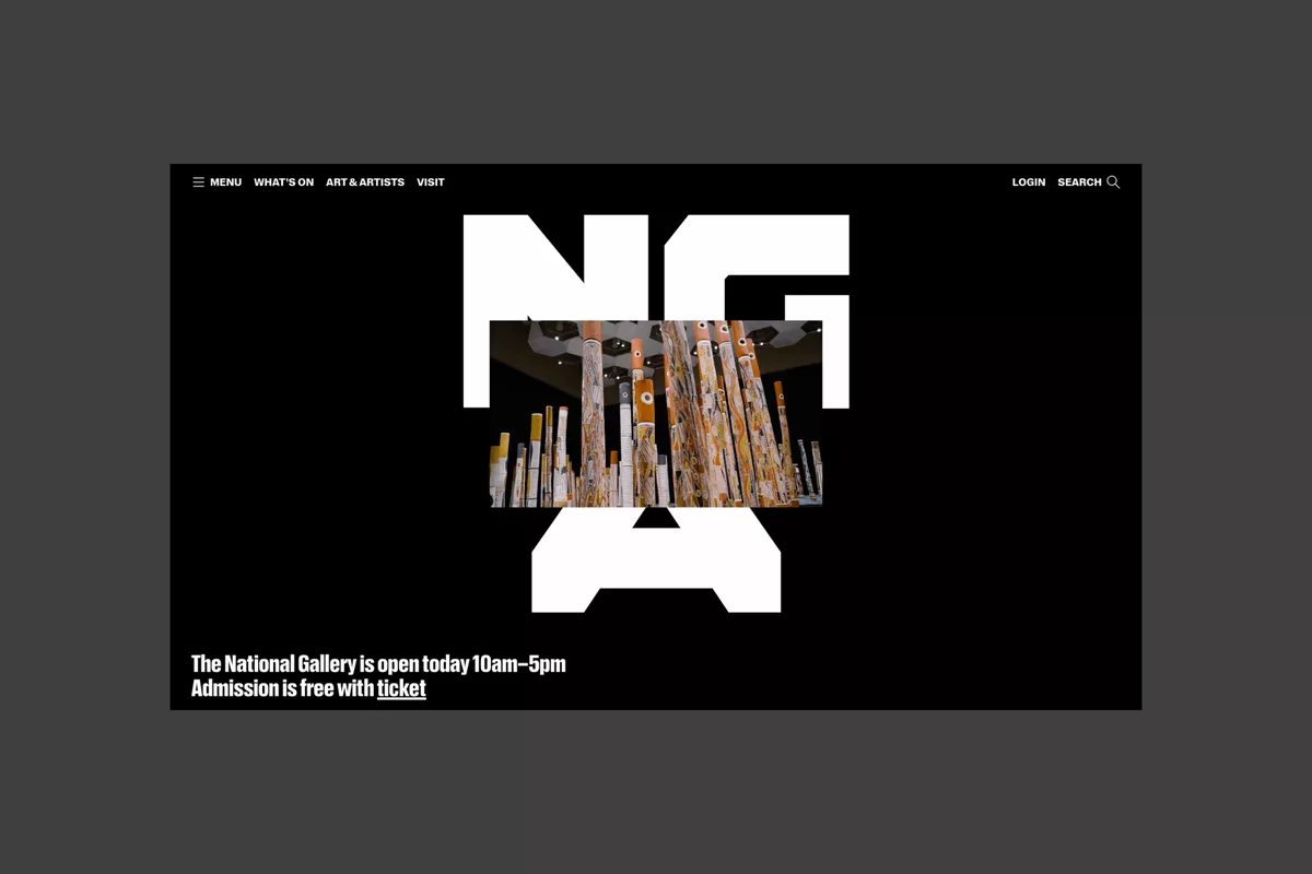 Screenshot of the NGA website homepage