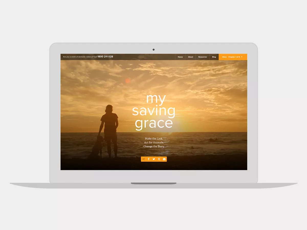 Mockup of the website on a laptop screen