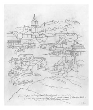 Image of Broken Hill town vista (sketch for painting)