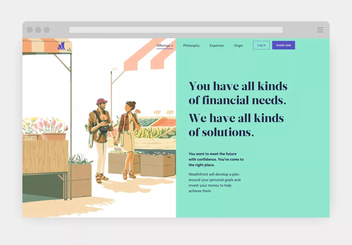 Screenshot of the Wealthfront website