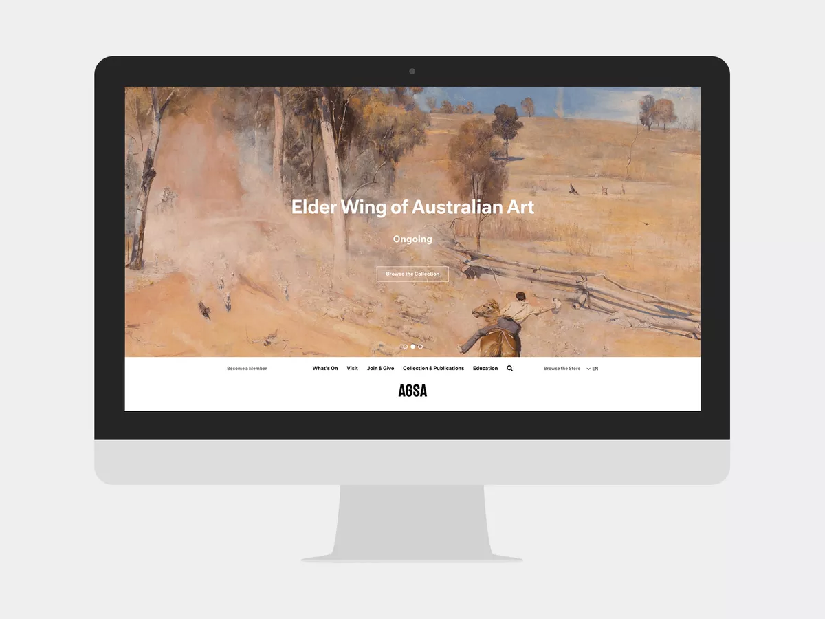 Screenshot of the AGSA homepage on a large desktop