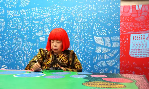 Yayoi Kusama in her studio