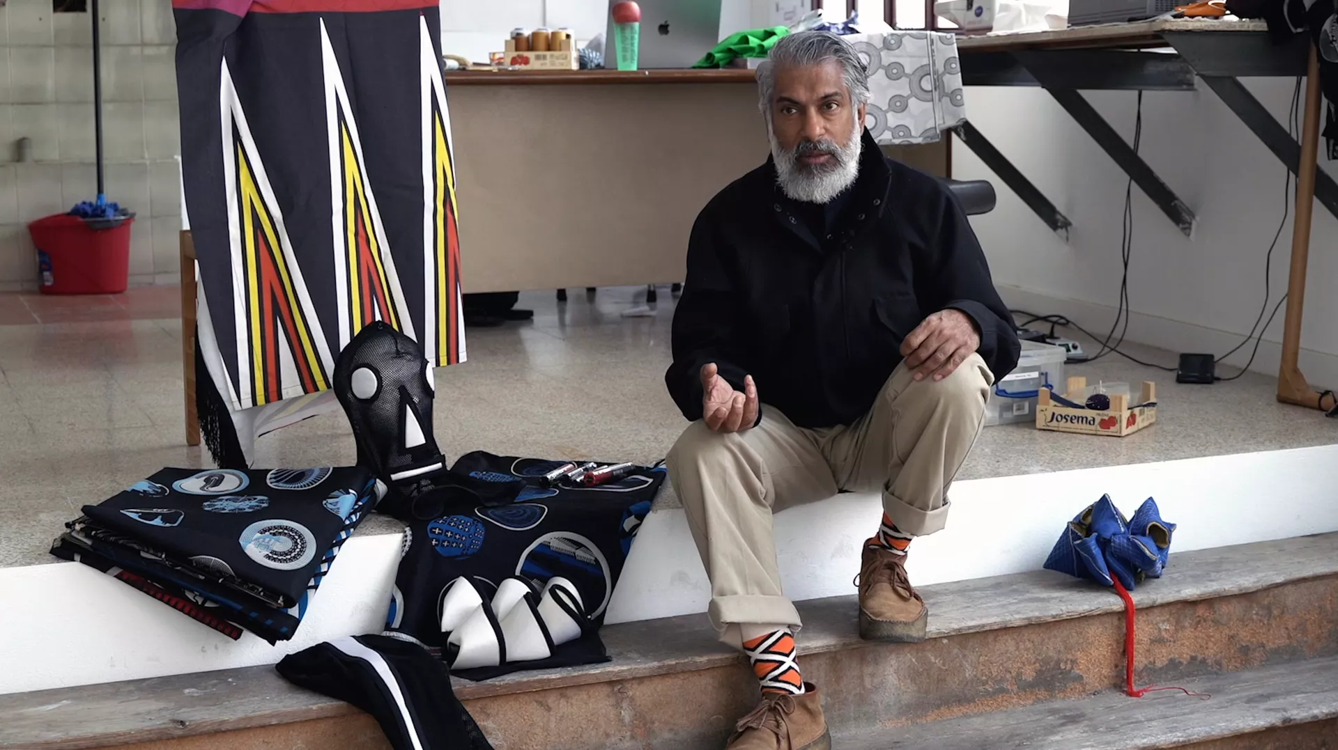 Artist Keith Khan in his Girona studio