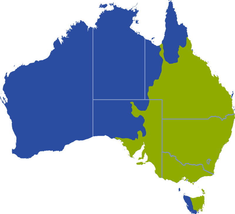 Distribution map for Limnodynastes tasmaniensis
