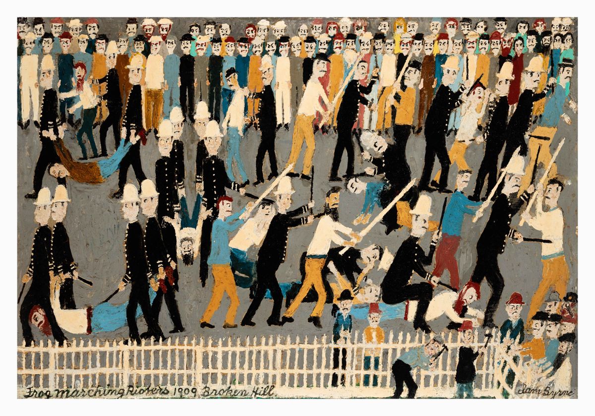 Image of Frog marching rioters, 1909, Broken Hill