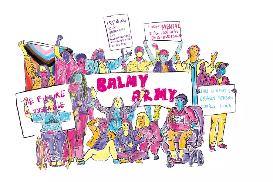 An illustration of the Balmy Army