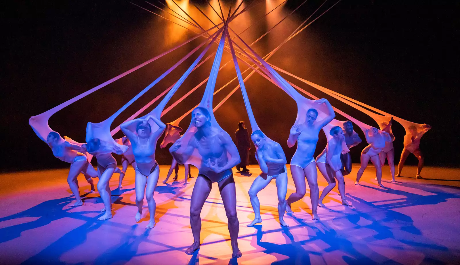 Photo of the loom dancers on stage in Free Your Mind