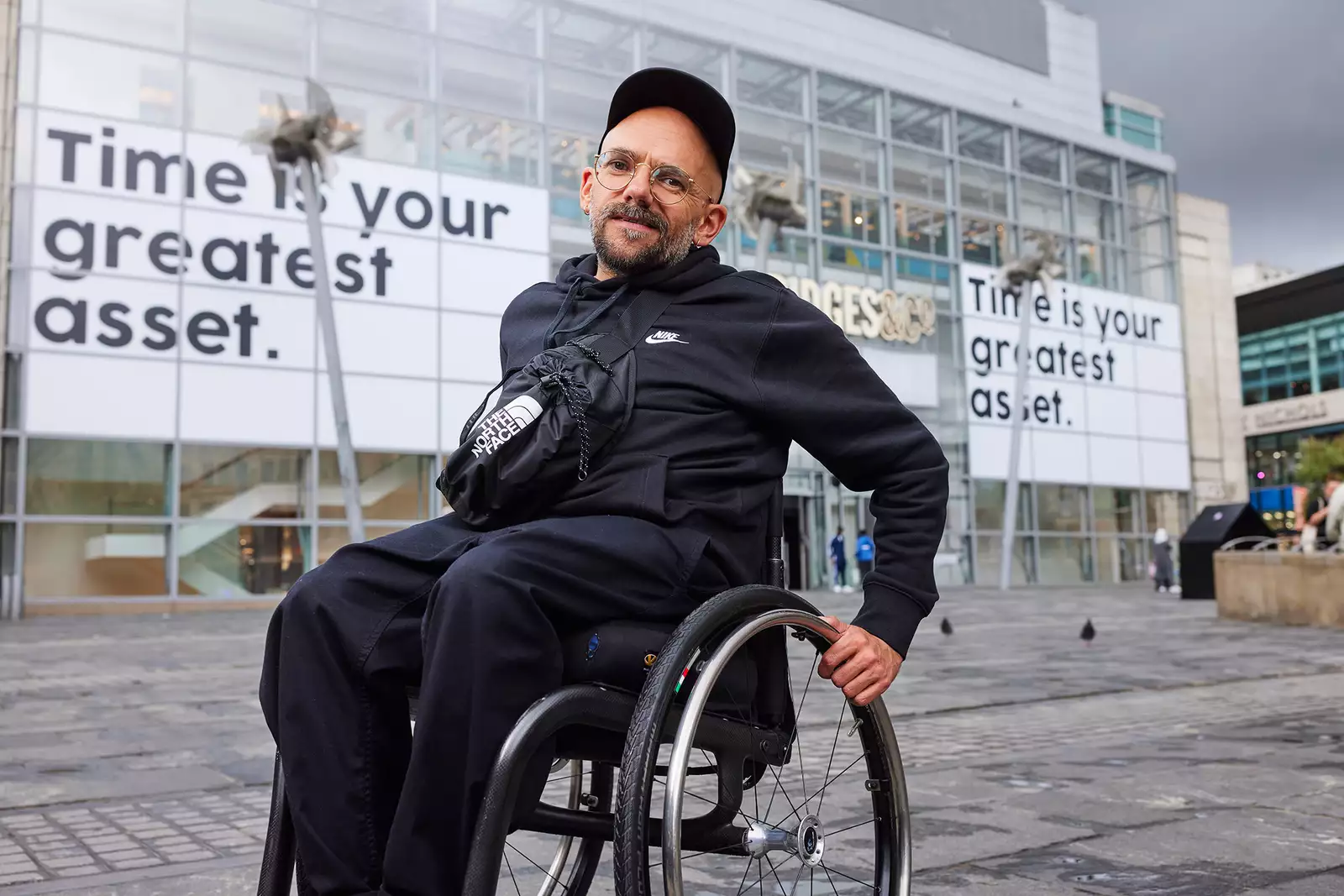 The artist Ryan Gander outside of Selfridges Exchange Manchester