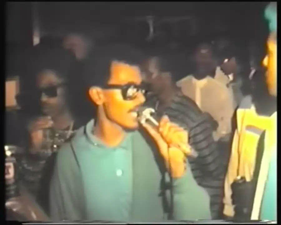 A still from Mastermind Roadshow with performance by Foot Patrol - Moss Side, Manchester 1986