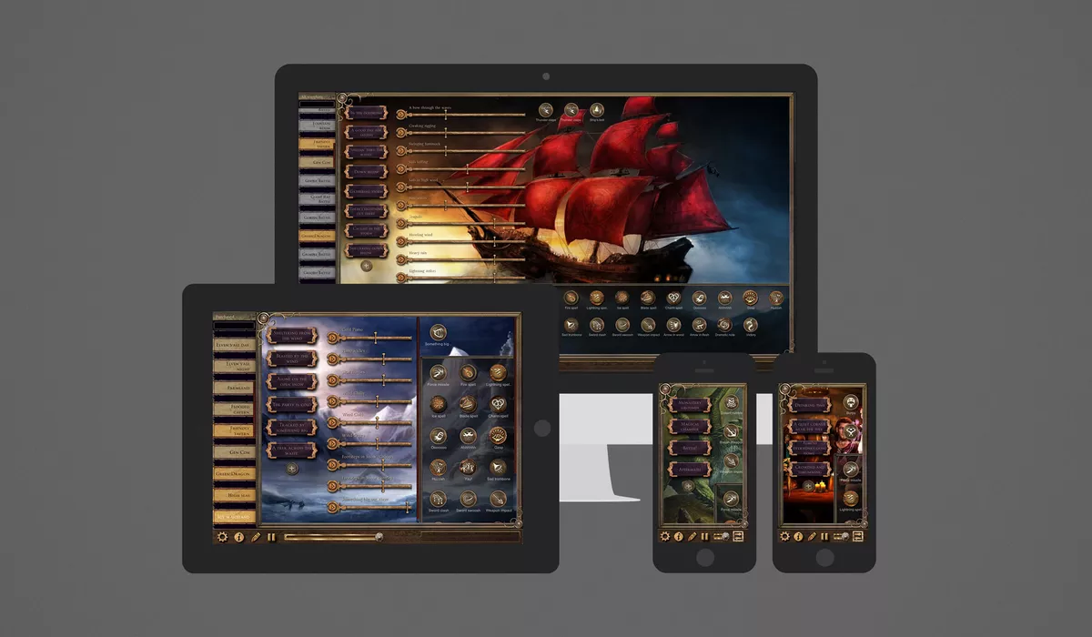 Screenshots of the Syrinscape App