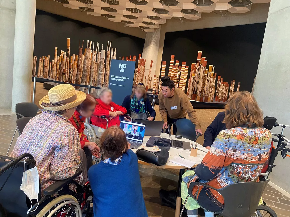 Participants in the Making It art workshop hosted by the National Gallery of Australia
