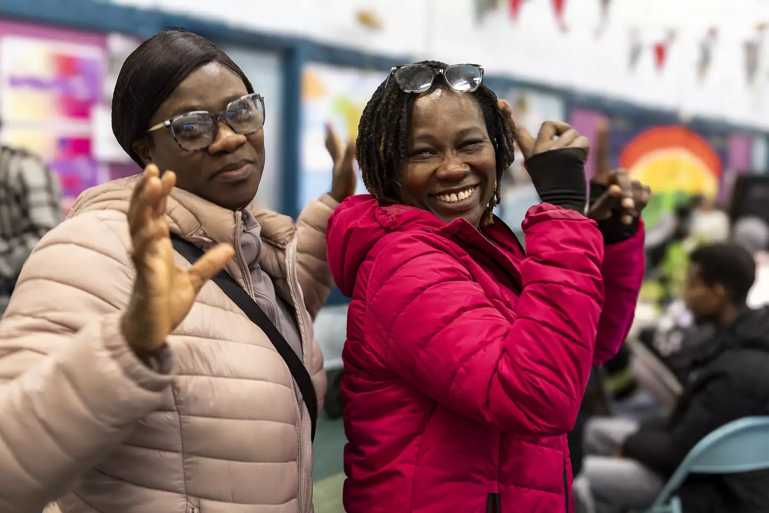 Anastasia and Florence from Rainbow Haven at their 2024 festive party
