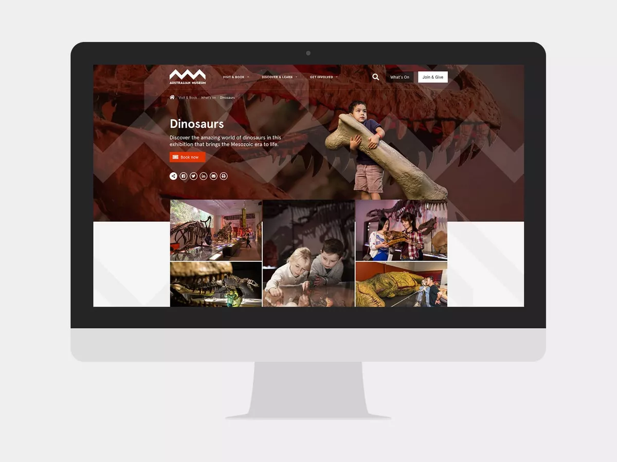 Desktop screenshot of the Australian Museum Website