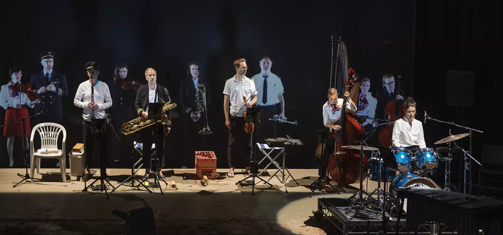 Photo of musicians on a stage