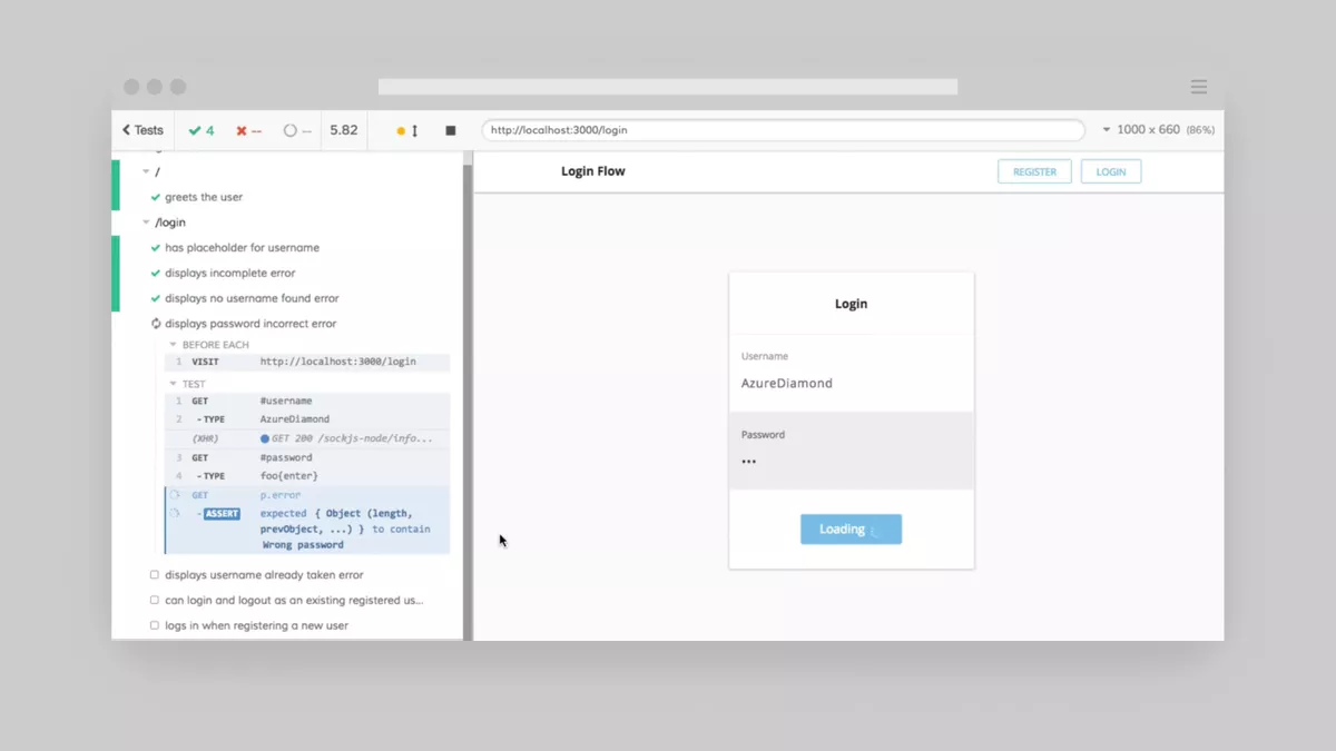 A screenshot of Cypress
