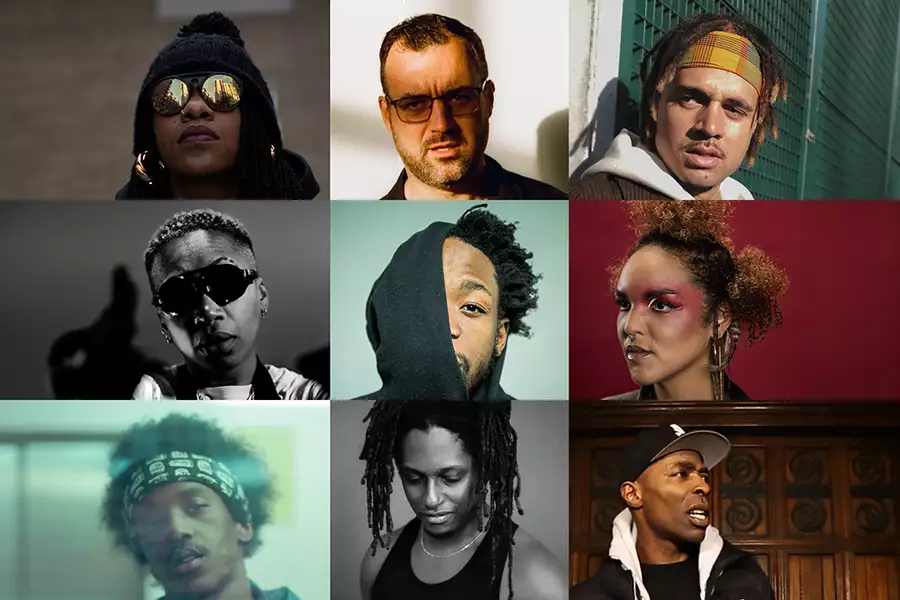 9 headshots of artists performing at Lowd Sound System