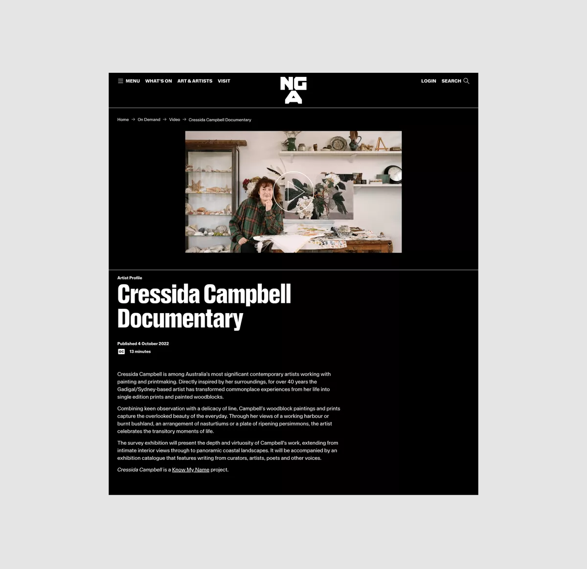 On Demand video page detail