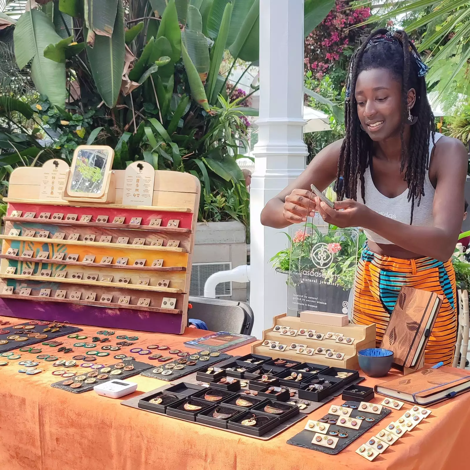 A trader selling jewellery