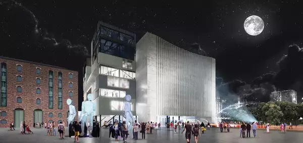 Artists impression of The Factory building at night