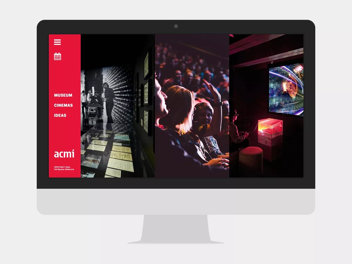 Homepage of ACMI website on desktop