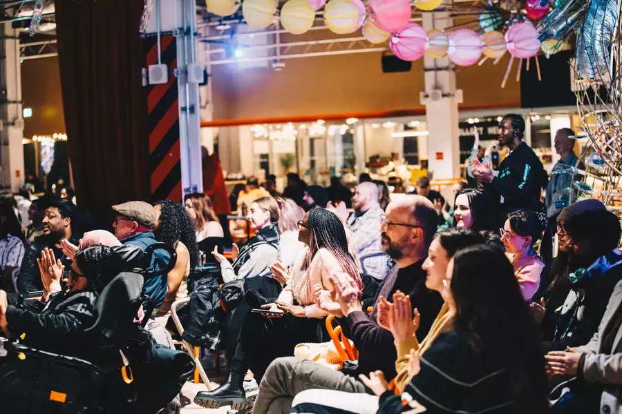 A group of people seated in the Social at Aviva Studios