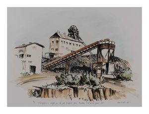 Image of Thompson's Shaft on the old British Mine, Broken Hill as at June 1990