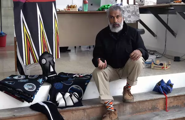 Artist Keith Khan in his Girona studio