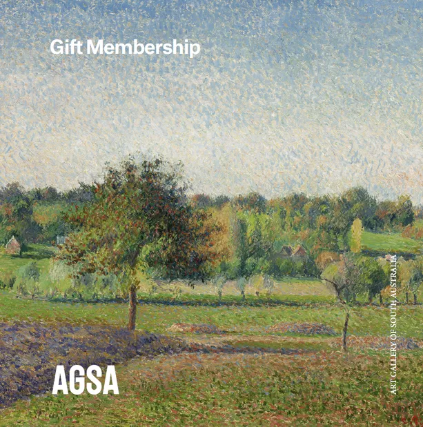 Membership gift pack featuring work by Camille Pissarro, 'Prairie à Éragny'.