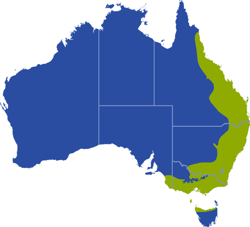 Distribution map for Limnodynastes peronii