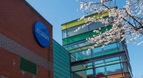 A photo of the exterior of Manchester Academy