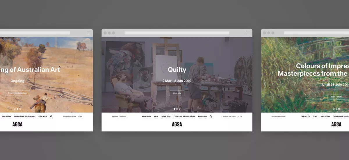 Screenshots of the SGSA website homepage