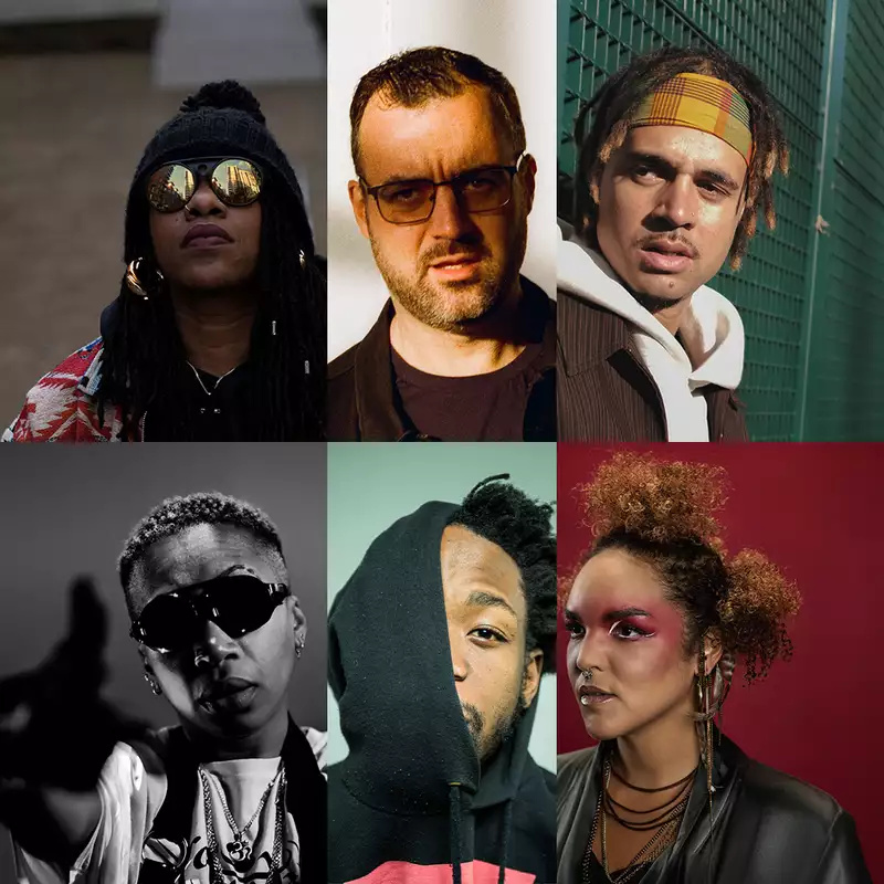 6 headshots of artists performing at Lowd Sound System