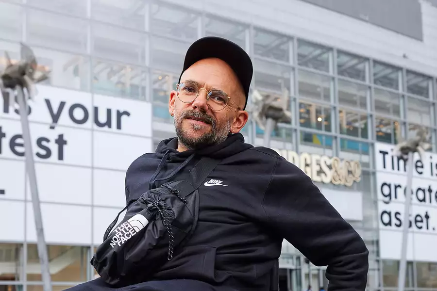 The artist Ryan Gander outside of Selfridges Exchange Manchester